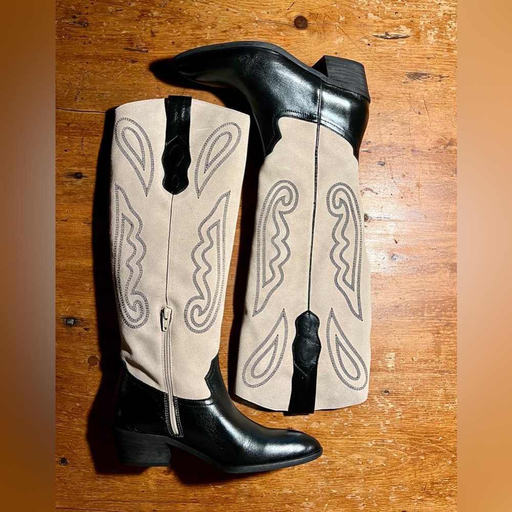 Pilcro Contrast Tall Western Boots